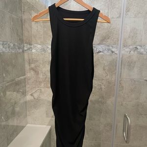 Black ribbed rushing dress